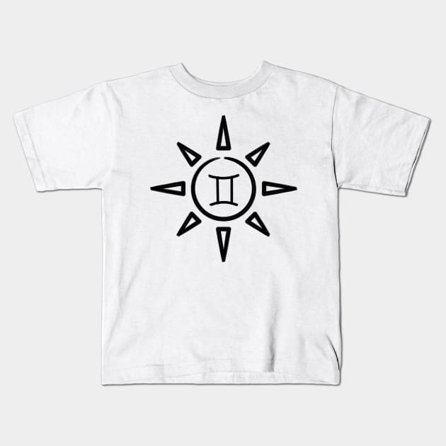 Gemini Sun Kids T-Shirt by Banana Latte Designs